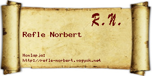 Refle Norbert névjegykártya
